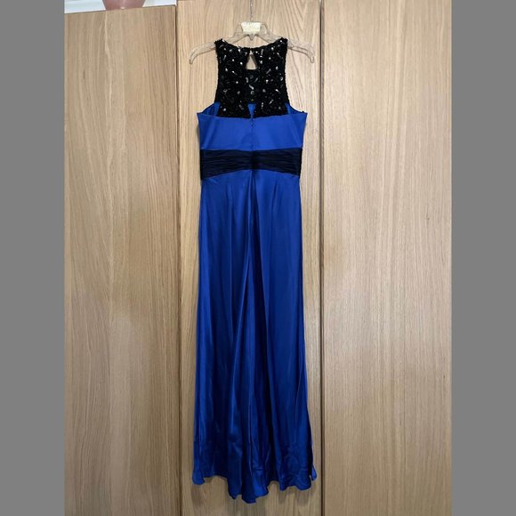 Marc Bouwer Royal Blue Floor-Length Gown with Bead Work - Picture 4 of 6